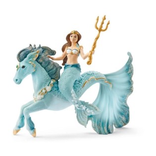 Figurine Sirene Eyela sur cheval de mer - avec sa Baguette Magique - Schleich 70594 Bayala - Des 5 ans