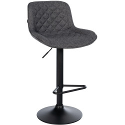 Tabouret de bar Kasson en tissu noir