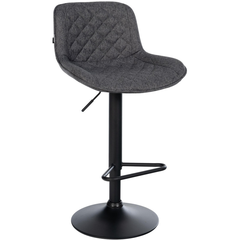 Tabouret de bar Kasson en tissu noir