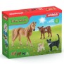 Kit de base Farm world - Coffret de 5 Pieces avec Chiens et Chiots Mignons - Ensemble Chien avec Bulldog Français, Jack Russell,