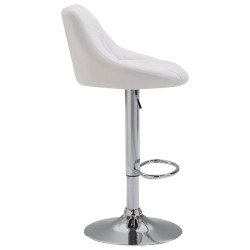 Tabouret de bar Lazio similicuir chromé blanc