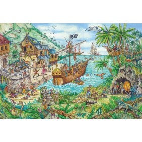 Puzzle Fantastique - SCHMIDT SPIELE - Dans la baie aux pirates - 100 pieces - Multicolore et vert