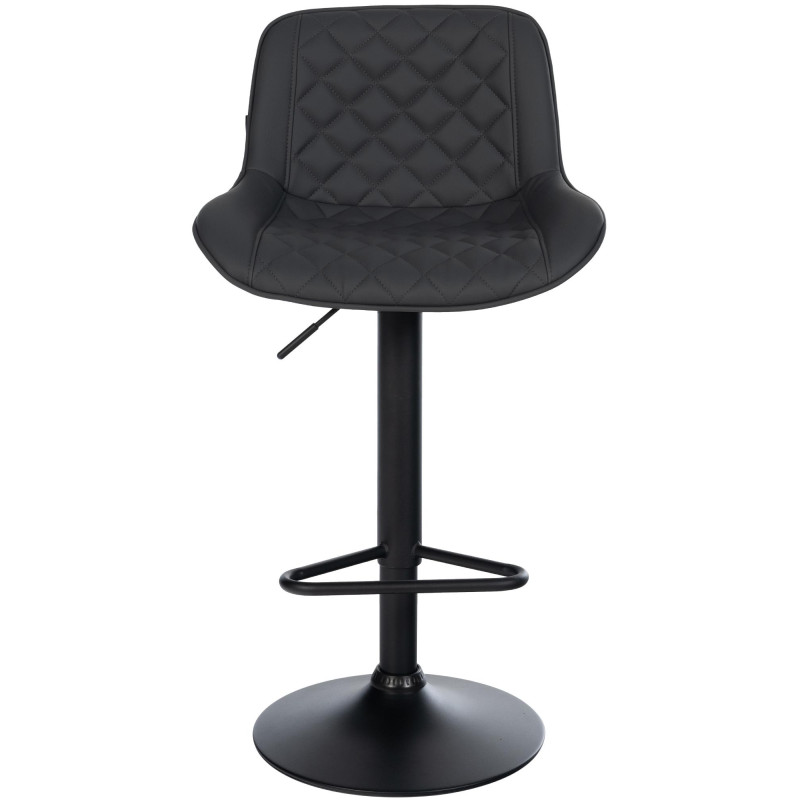 Tabouret de bar Kasson en similicuir noir