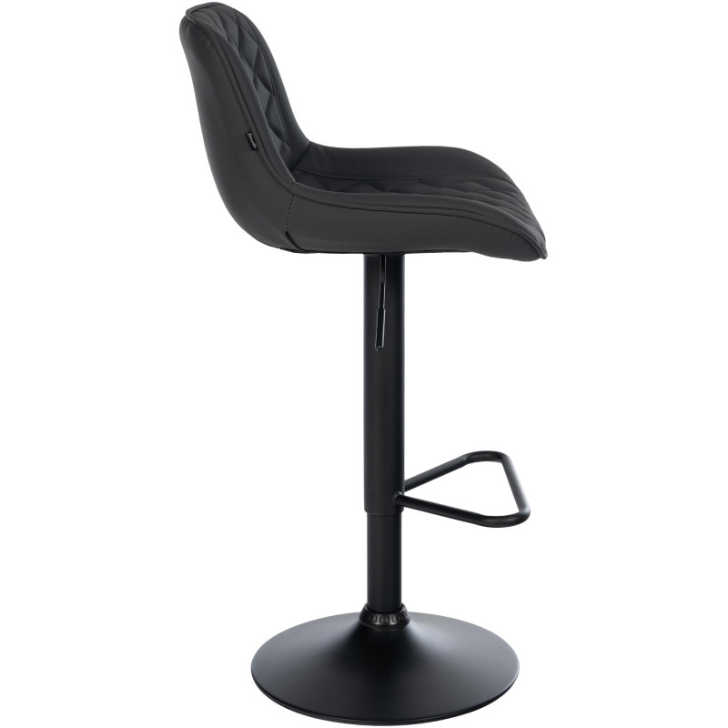 Tabouret de bar Kasson en similicuir noir
