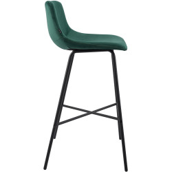 Tabouret de bar en velours Altona vert