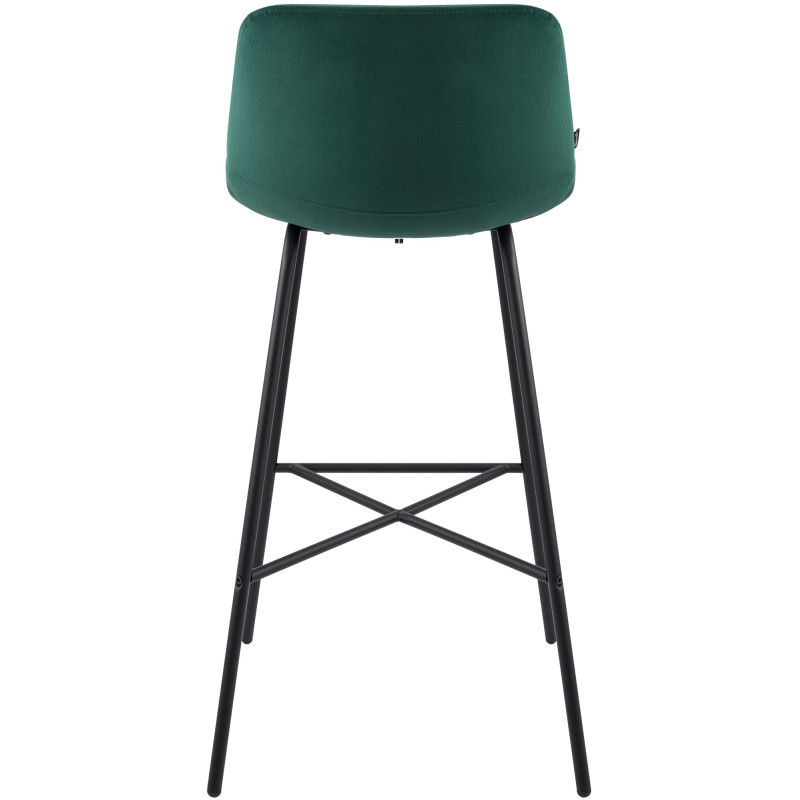 Tabouret de bar en velours Altona vert