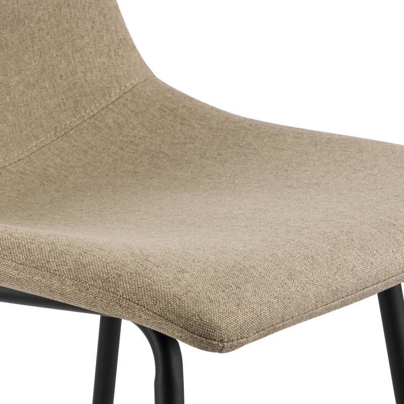 Tabouret de bar Altona en tissu taupe
