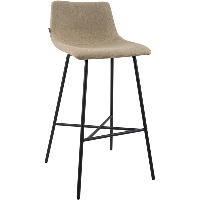Tabouret de bar Altona en tissu taupe