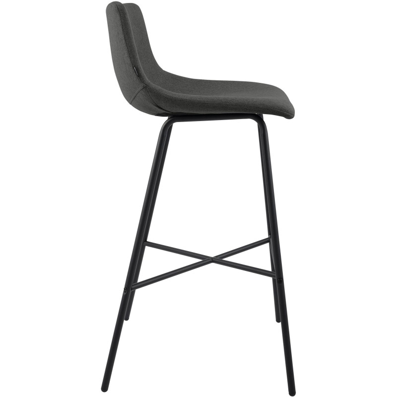 Tabouret de bar en tissu Altona gris foncé