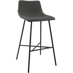 Tabouret de bar en tissu Altona gris foncé