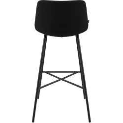 Tabouret de bar en tissu Altona noir