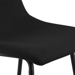 Tabouret de bar Altona en tissu noir