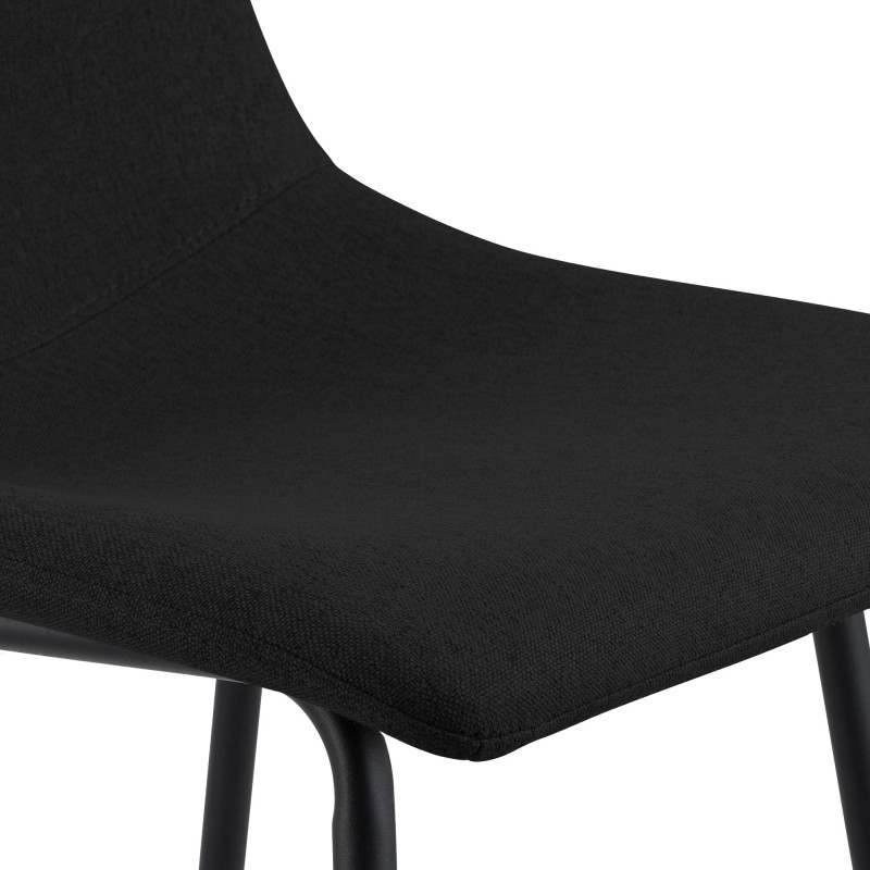 Tabouret de bar en tissu Altona noir