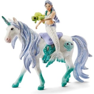 Sirene sur Licorne de mer, figurine fantastique, pour enfants des 5 ans, 15,5 x 8,2 x 18 cm - schleich 42509 BAYALA