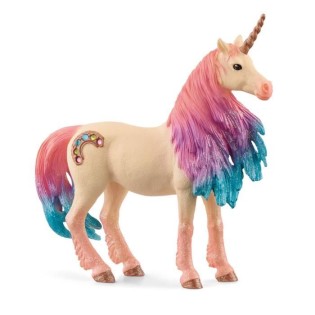 Figurine - SCHLEICH - Licorne Marshmalow, jument - Pelage doux et criniere colorée