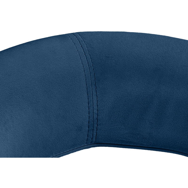 Tabouret de bar Olinda velours noir bleu