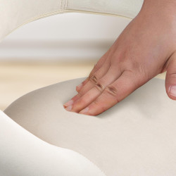 Tabouret de bar Olinda velours blanc crème