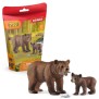 Figurines Maman grizzly avec ourson - SCHLEICH 42473 WILD LIFE - Set de Jouets Animaux Durables