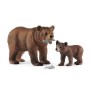 Figurines Maman grizzly avec ourson - SCHLEICH 42473 WILD LIFE - Set de Jouets Animaux Durables