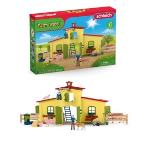 Ensemble de Figurines Animaux de la Ferme avec Accessoires - Coffret Ferme éducative  de 92 Pieces avec Vache, Cheval, Cochon et