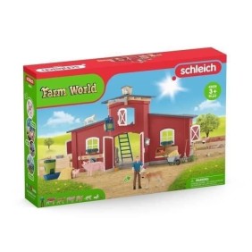 Figurines Animaux de la Ferme avec Accessoires - Coffret Ranch Américain Schleich de 92 Pieces avec Vache, Cheval Schleich, Coch