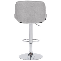 Tabouret de bar Solon en tissu chromé gris clair