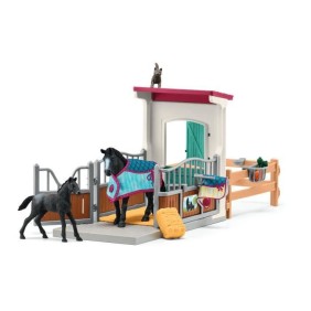 Box pour cheval avec jument et poulain, coffret schleich avec 34 éléments inclus dont 2 chevaux schleich, coffret figurines pour