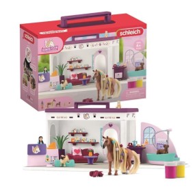 Salon pour Animaux de Compagnie 66 Pieces - Coffret de Jouets avec Figurine Cheval, Soigneur, Chiots et Accessoires pour Enfants