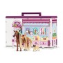 Salon pour Animaux de Compagnie 66 Pieces - Coffret de Jouets avec Figurine Cheval, Soigneur, Chiots et Accessoires pour Enfants