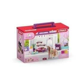 Salon pour Animaux de Compagnie 66 Pieces - Coffret de Jouets avec Figurine Cheval, Soigneur, Chiots et Accessoires pour Enfants