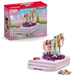 Figurine Cheval - Coffret de 54 Pieces - Accessoires de Pansage et Figurine - Cadeau pour Enfants des 4 ans - schleich 42617 HOR