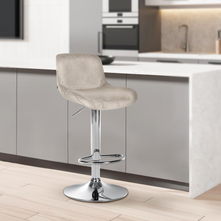 Barhocker Solon Chrom Samt