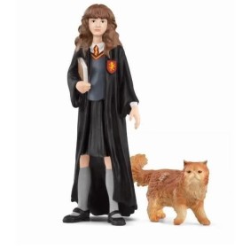 Hermione et Pattenrond, Figurine de l'univers Harry Potter,  pour enfants des 6 ans, 3 x 3 x 10 cm - schleich 42635 WIZARDING