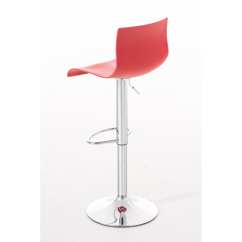 Lot de 2 tabourets de bar Hoover plastique chromé rouge