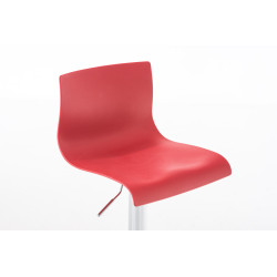 Lot de 2 tabourets de bar Hoover plastique chromé rouge