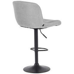 Tabouret de bar Solon tissu noir gris clair