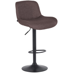 Tabouret de bar Solon tissu noir marron foncé