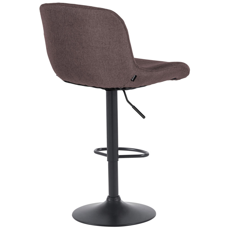 Tabouret de bar Solon tissu noir marron foncé