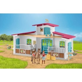 Centre Équestre, coffret figurines avec 75 éléments inclus dont 1 cheval, des 5 ans, schleich 72222 Horse club