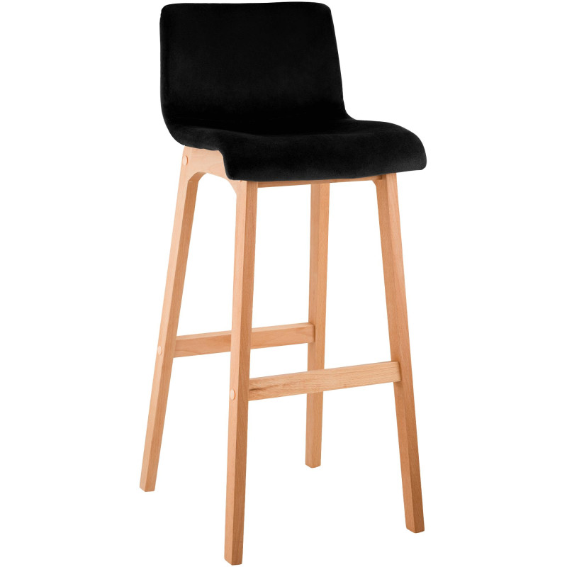 Tabouret de bar en velours Hoover Natura noir
