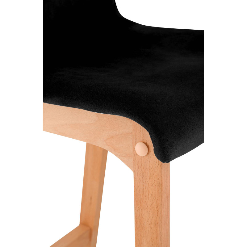 Tabouret de bar en velours Hoover Natura noir