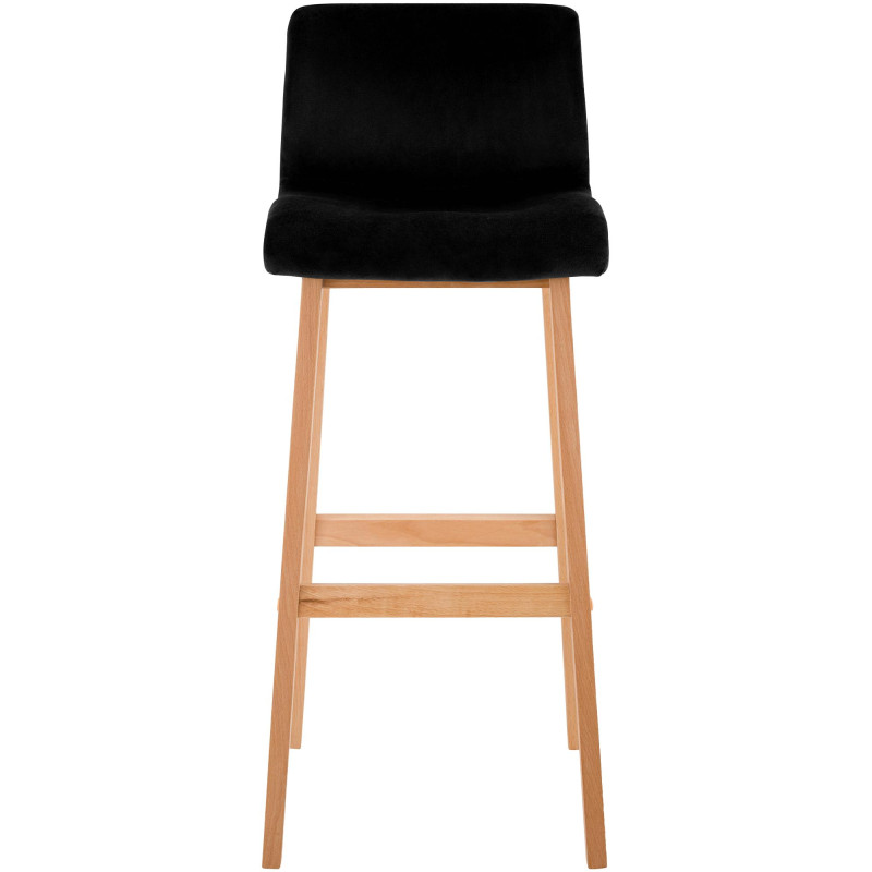 Tabouret de bar Hoover en velours Natura noir