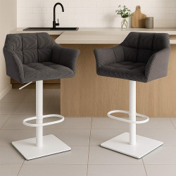Tabouret de bar Damaso W Cord taupe