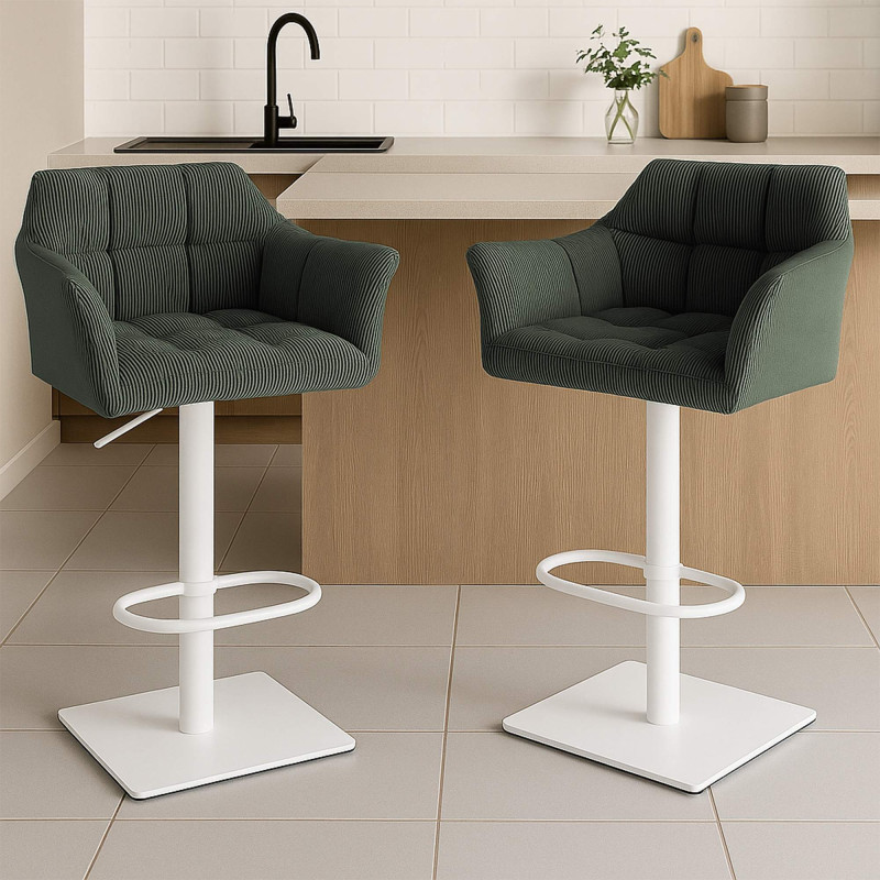 Tabouret de bar Damaso W Cord vert