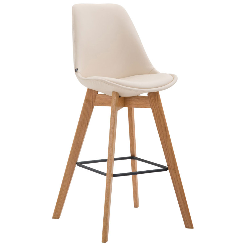 Tabouret de bar Metz en cuir artificiel Natura crème