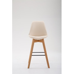 Tabouret de bar Metz en cuir artificiel Natura crème