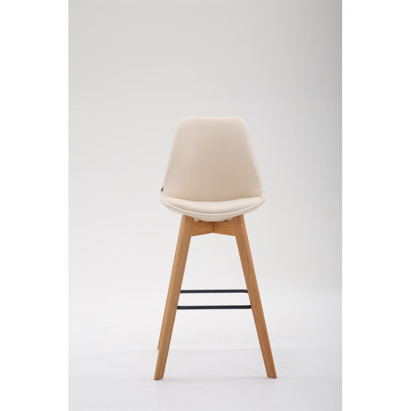 Tabouret de bar Metz en cuir artificiel Natura crème