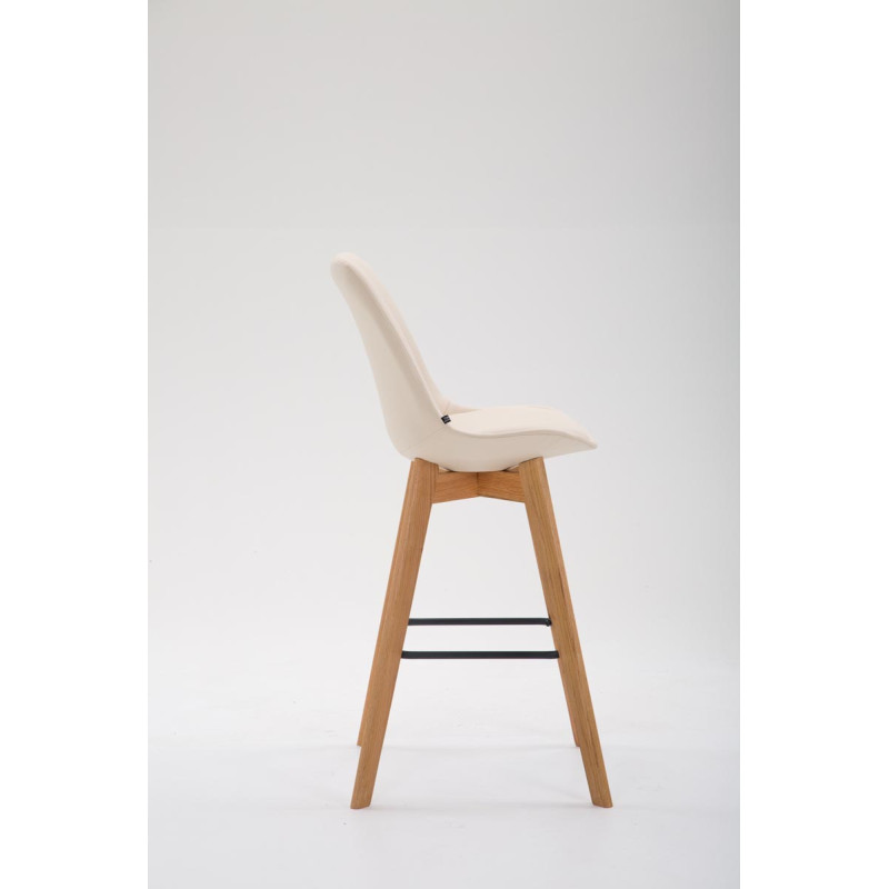 Tabouret de bar Metz en cuir artificiel Natura crème