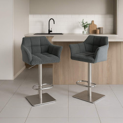 Tabouret de bar Damaso E Cord gris