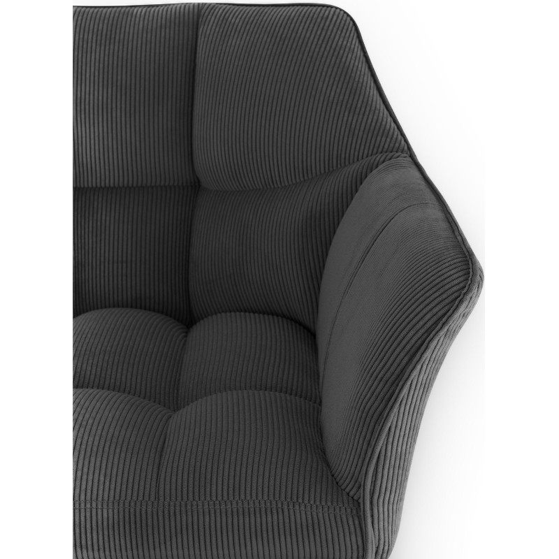 Tabouret de bar Damaso B Cord gris foncé